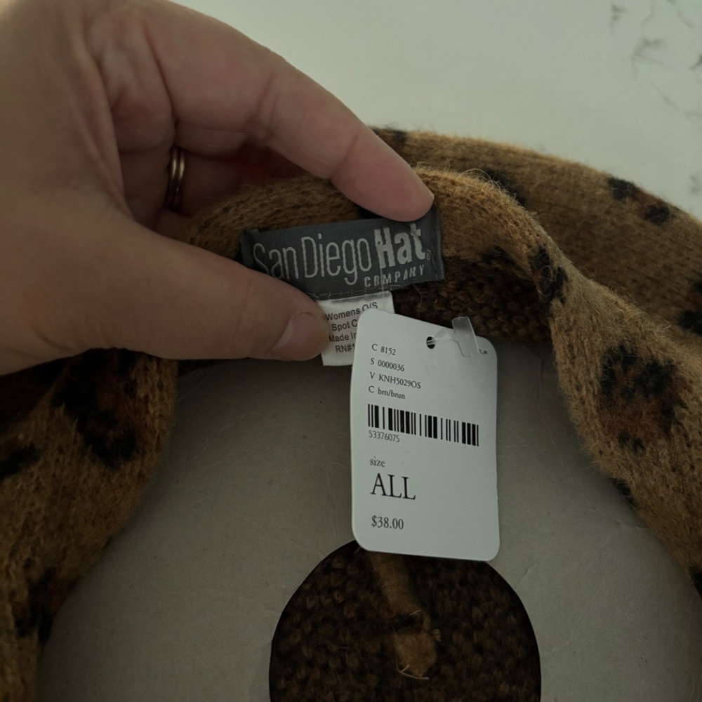 NWT Free People San Diego Hat 100% Wool Leopard Print Beret - Picture 4 of 6